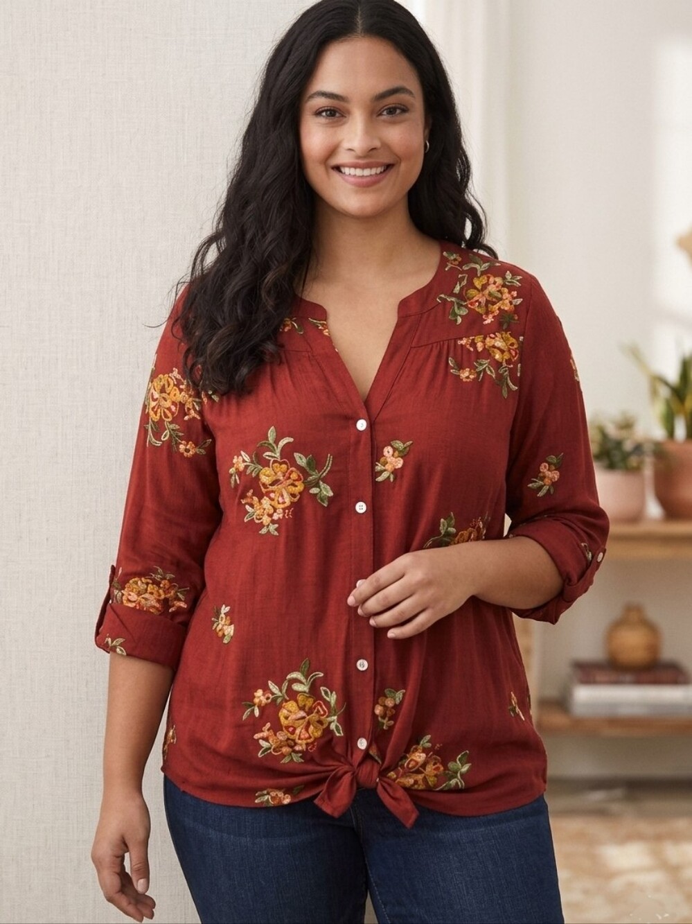 Westport Button Top Plus Size
